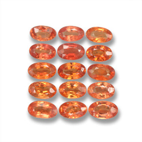 Medium Orange Сапфир Камень - 0.3ct Фасетный Овал (ID: 461993)