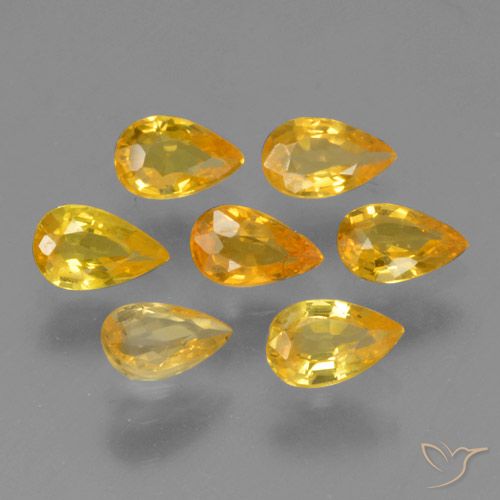 Dark Golden Сапфир Камень - 0.3ct Фасетная Груша (ID: 462021)