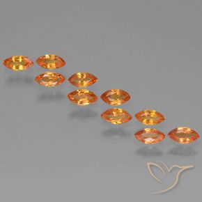 1.74 ctw Orange Sapphire Stones, Natural Sapphire in Marquise Facet Shape for Sale