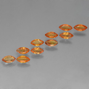 Bright Orange Sapphire Gem - 0.1ct Marquise Facet (ID: 462039)