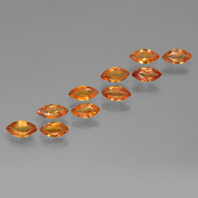 Bright Orange Sapphire Gem - 0.2ct Marquise Facet (ID: 462040)