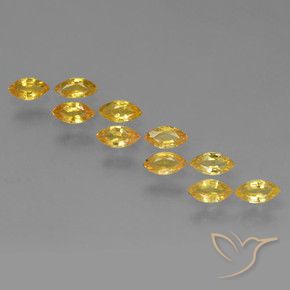 1.77 ctw Golden Sapphire Stones, Natural Sapphire in Marquise Facet Shape for Sale