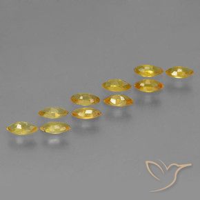 Sapphire Gemstones in 4.8 x 2.5 mm Size for Sale, Sapphire Stones in Golden Color