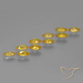 Sapphire Gemstones in 5.1 x 2.4 mm Size for Sale, Sapphire Stones in Golden Color