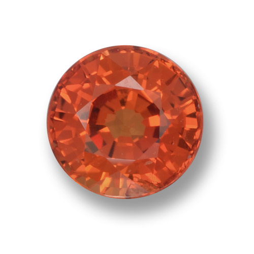 Naranja medio Zafiro Gema - 0.7ct Faceta Redonda (ID: 462046)