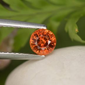 Fire Orange Saphir Edelstein - 0.6ct Rund Facettenschliff (ID: 462047)