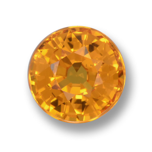 Apricot Orange Sapphire Gem - 0.8ct Round Facet (ID: 462050)