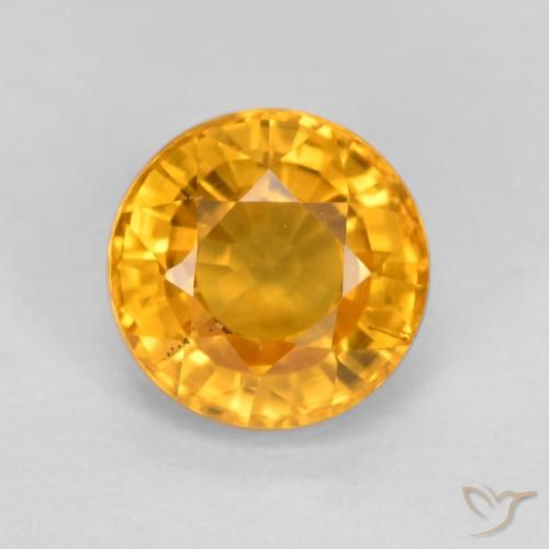 0.75 ct Yellow Sapphire, 5.1 mm Round Cut From Tanzania, Photo A