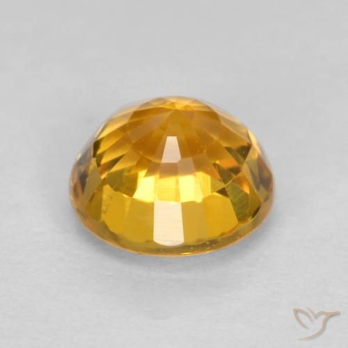 Sapphire Gemstone in 5 mm (calibrated) Size for Sale, Sapphire Stone in Medium Orange Color