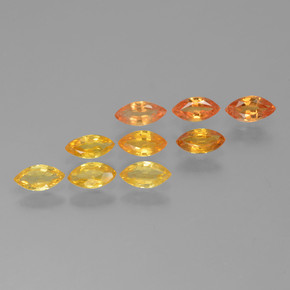 Naranja claro Zafiro Gema - 0.2ct Forma marquesa (ID: 462072)
