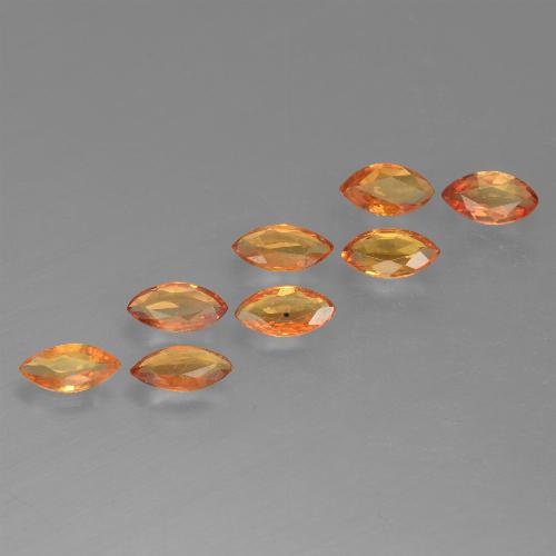 1.3 ct Orange Sapphire, 5 x 2.7 mm Marquise Cut From Tanzania, Photo A