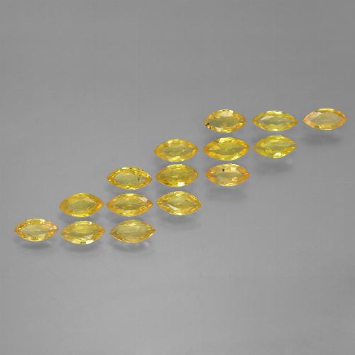 Light Honey Yellow Сапфир Камень - 0.2ct Фасетная Маркиза (ID: 462080)