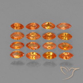 2.50 ctw Orange Sapphire Stones, Natural Sapphire in Marquise Facet Shape for Sale