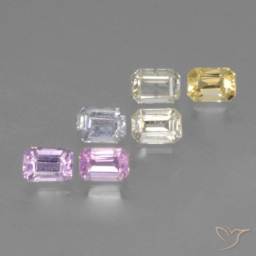 Mehrfarbig Saphir Edelstein - 0.3ct Octagon Stufenschliff (ID: 462112)