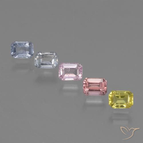 彩色 蓝宝石 Gem - 0.3ct 八角阶梯切割 (ID: 462145)