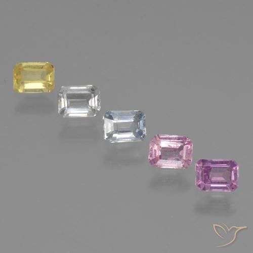 Многоцветный Сапфир Камень - 0.3ct Восьмиугольная ступенчатая огранка (ID: 462146)