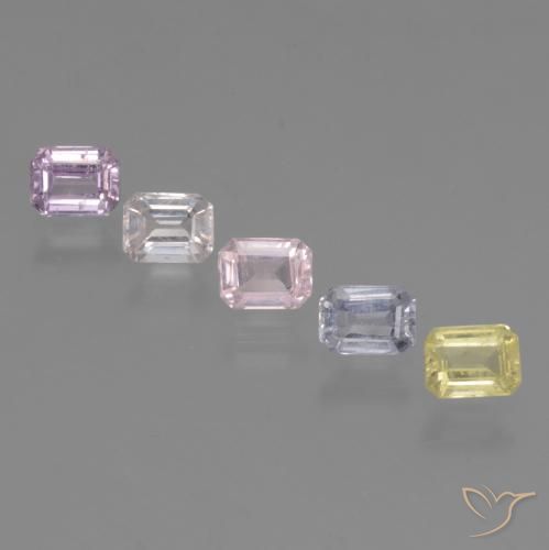 Mehrfarbig Saphir Edelstein - 0.3ct Octagon Stufenschliff (ID: 462150)