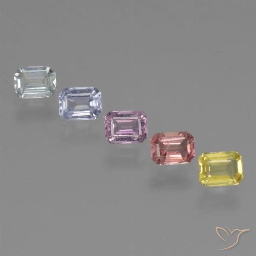 マルチカラー サファイア 宝石 - 0.3ct 八角形ステップカット (ID: 462151)