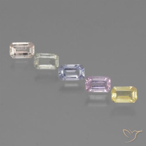 Mehrfarbig Saphir Edelstein - 0.3ct Octagon Stufenschliff (ID: 462152)