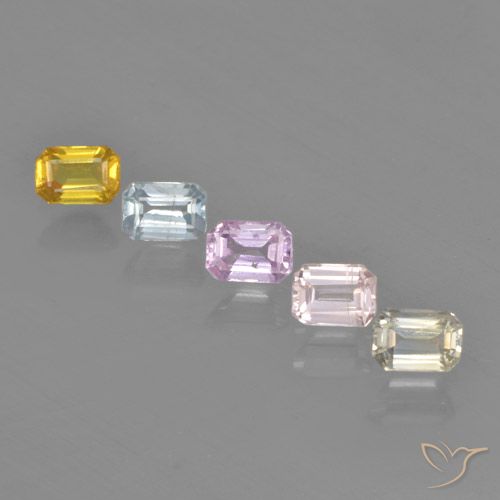 Mehrfarbig Saphir Edelstein - 0.3ct Octagon Stufenschliff (ID: 462167)
