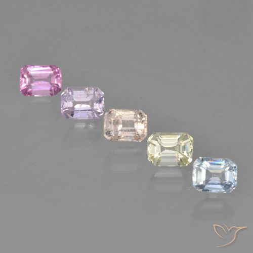Mehrfarbig Saphir Edelstein - 0.3ct Octagon Stufenschliff (ID: 462177)