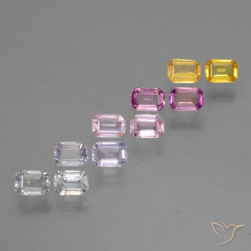 Multicolore Saphir gemme - 0.2ct Octogone taillé en degrés (ID: 462203)