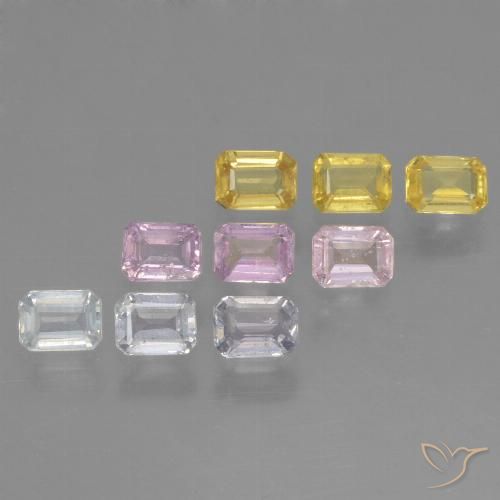 Многоцветный Сапфир Камень - 0.3ct Восьмиугольная ступенчатая огранка (ID: 462208)