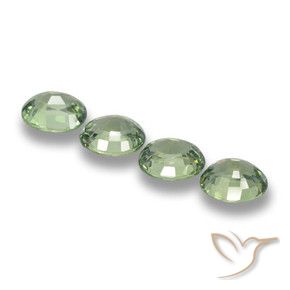 Sapphire Gemstones in 6 x 5 mm Size for Sale, Sapphire Stones in Medium Green Color
