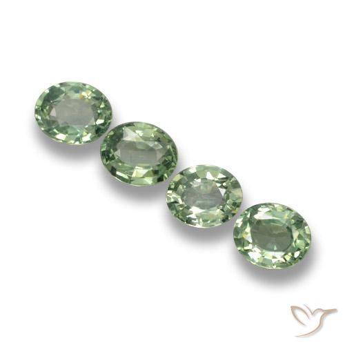 3.20ctw Natural Medium-Light Green Sapphire, Oval, VVS-VS