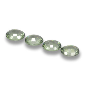 Sapphire Gemstones in 5 x 5 mm (calibrated) Size for Sale, Sapphire Stones in Medium Light Green Color