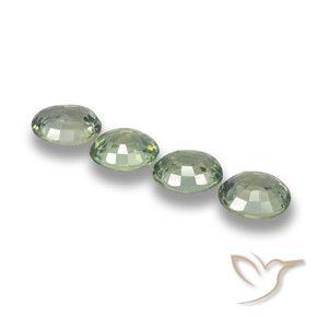 Sapphire Gemstones in 5.9 x 4.9 mm Size for Sale, Sapphire Stones in Forest Green Color