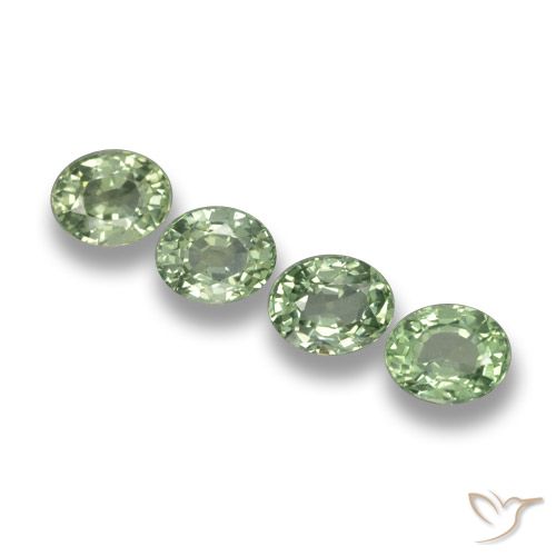 3.42ctw Natural Medium Light Green Sapphire, Oval, VVS-VS
