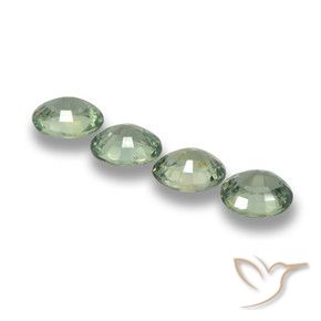 Sapphire Gemstones in 6 x 5 mm Size for Sale, Sapphire Stones in Forest Green Color