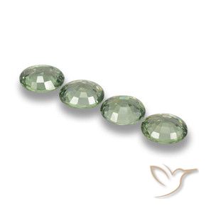 Sapphire Gemstones in 5.9 x 5 mm Size for Sale, Sapphire Stones in Forest Green Color