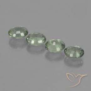 Sapphire Gemstones in 6 x 5.1 mm Size for Sale, Sapphire Stones in Light Forest Green Color