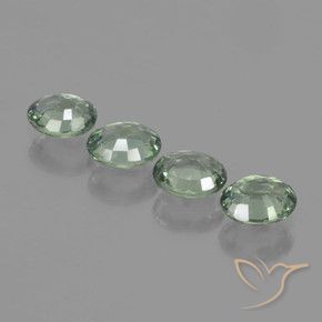 Sapphire Gemstones in 5.8 x 4.8 mm Size for Sale, Sapphire Stones in Light Green Color