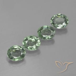 3.32 ctw Green Sapphire Stones, Natural Sapphire in Oval Facet Shape for Sale
