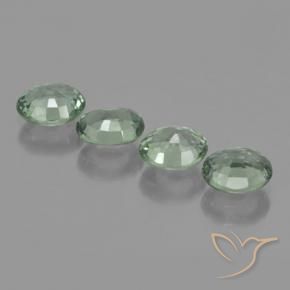 Sapphire Gemstones in 6.1 x 5 mm Size for Sale, Sapphire Stones in Medium Green Color