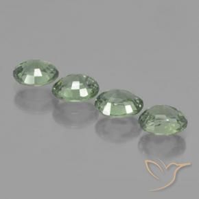 Sapphire Gemstones in 6.1 x 4.9 mm Size for Sale, Sapphire Stones in Light Forest Green Color