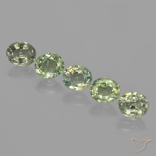0 9ct 5 pcs green sapphire gems from tanzania