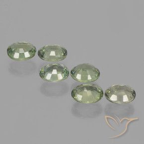 Sapphire Gemstones in 5.7 x 4.8 mm Size for Sale, Sapphire Stones in Forest Green Color