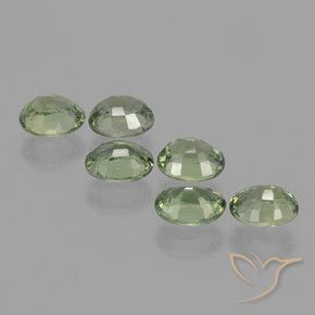 Sapphire Gemstones in 6.1 x 4.5 mm Size for Sale, Sapphire Stones in Forest Green Color
