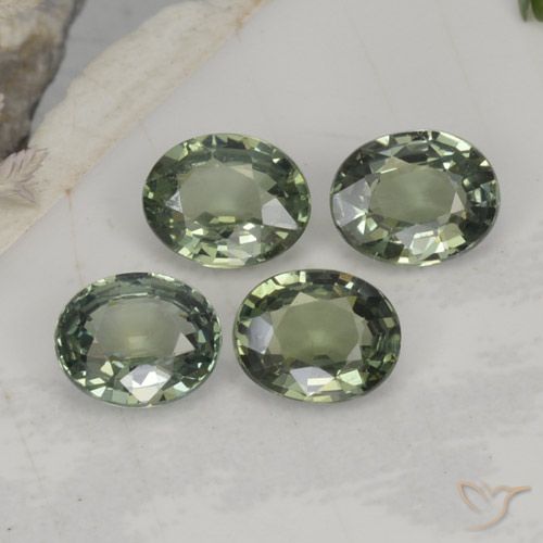 Травянисто-зелёный Сапфир Камень - 0.8ct Фасетный Овал (ID: 462726)
