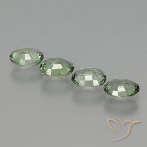 Sapphire Gemstones in 6.1 x 5 mm Size for Sale, Sapphire Stones in Medium Light Green Color