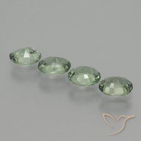 Sapphire Gemstones in 5.9 x 4.8 mm Size for Sale, Sapphire Stones in Forest Green Color