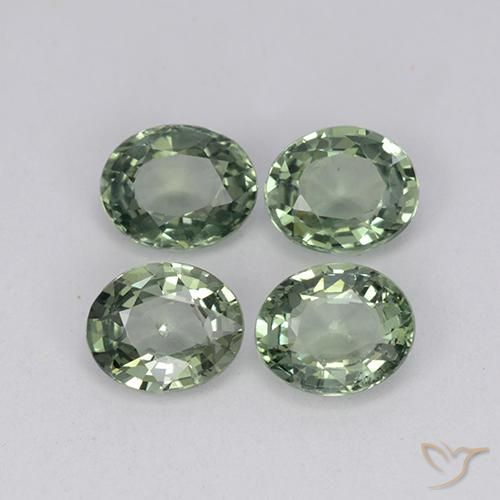 hellgrün Saphir Edelstein - 0.8ct Oval facettiert (ID: 462731)