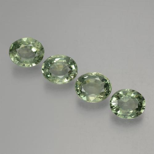Травянисто-зелёный Сапфир Камень - 0.7ct Фасетный Овал (ID: 462732)