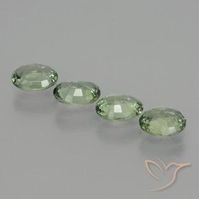 Sapphire Gemstones in 6 x 5 mm Size for Sale, Sapphire Stones in Light Green Color