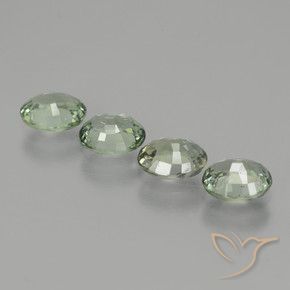 Sapphire Gemstones in 6 x 4.9 mm Size for Sale, Sapphire Stones in Light Green Color