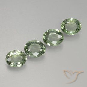 2.80 ctw Green Sapphire Stones, Natural Sapphire in Oval Facet Shape for Sale